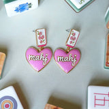 Mahj Cherry Blossom Tile Earrings