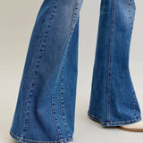 Mid Rise New Flare Double Angular Seam Jean