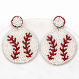 Beaded Baseball Earring