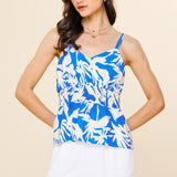 Printed Smocked Waist Cami Top