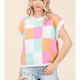 Checker Sleeveless Sweater