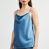 Rhinestone Satine Cowl Cami Top