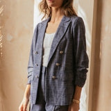 Denim 3/4 Sleeve Blazer