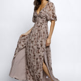 Floral and Lurex Maxi Dress