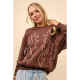 Western Boot Stich Sweatshirt