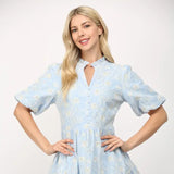 Delicate Broderie Puff Sleeve Dress