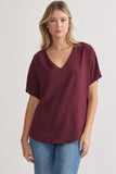 Solid V-neck Blouse