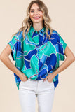 Floral Satin Print Blouse