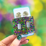 Mardi Gras Naomi Drop Earrings