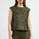 Olive Sequin Tank