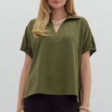 Split Collar Top