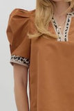 Pleated V-Neck Top