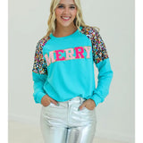 Merry Sequin Sleeves Top