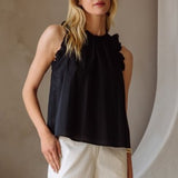 Ruffle Poplin Top