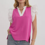 Ruffle V-Neck Blouse