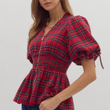Holiday Plaid Top