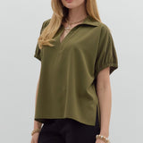 Split Collar Top
