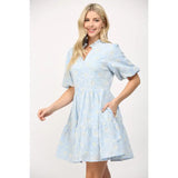 Delicate Broderie Puff Sleeve Dress