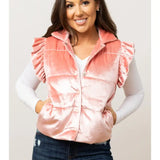 Shimmer Ruffle Sleeve Vest