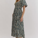 Printed Square Neck Dress