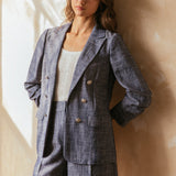 Denim 3/4 Sleeve Blazer