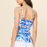 Printed Smocked Waist Cami Top