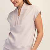 Modal Rib Quarter-Zip Pullover