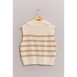 Striped Half Zip Vest