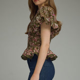 Olive Willow Peplum Top
