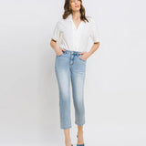 High Rise Crop Straight Jean