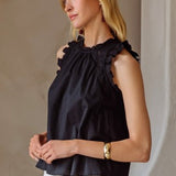 Ruffle Poplin Top