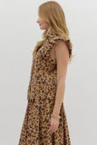 Ruffle Sleeve Leopard Top