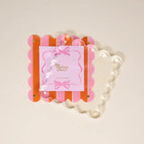 Square Scalloped Acrylic Frame - Sicily Stripes Pink
