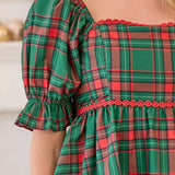 Plaid Babydoll Top