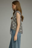 Gray Polka Dot Top