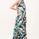 Botanical Printed Halter neck Dress