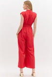 Red Sleeveless Jumpsuit