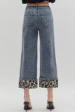 Denim Leopard Cuff Jean