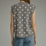 Gray Polka Dot Top