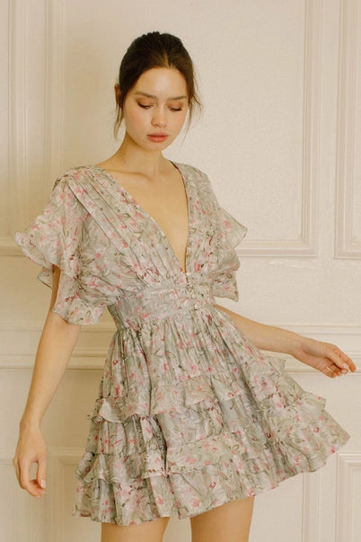Pink Floral Mini Dress
