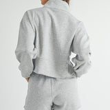 Mock Half Zip Up Set