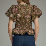 Olive Willow Peplum Top