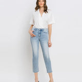 High Rise Crop Straight Jean