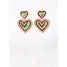 Mardi Gras Heart Earrings