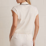 Cream Scarf Tie Top