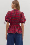 Holiday Plaid Top