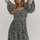 Printed Square Neck Dress