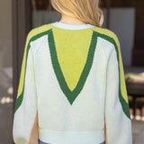 Green Color Block Sweater