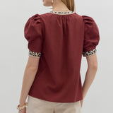 Pleated V-Neck Top