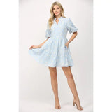 Delicate Broderie Puff Sleeve Dress